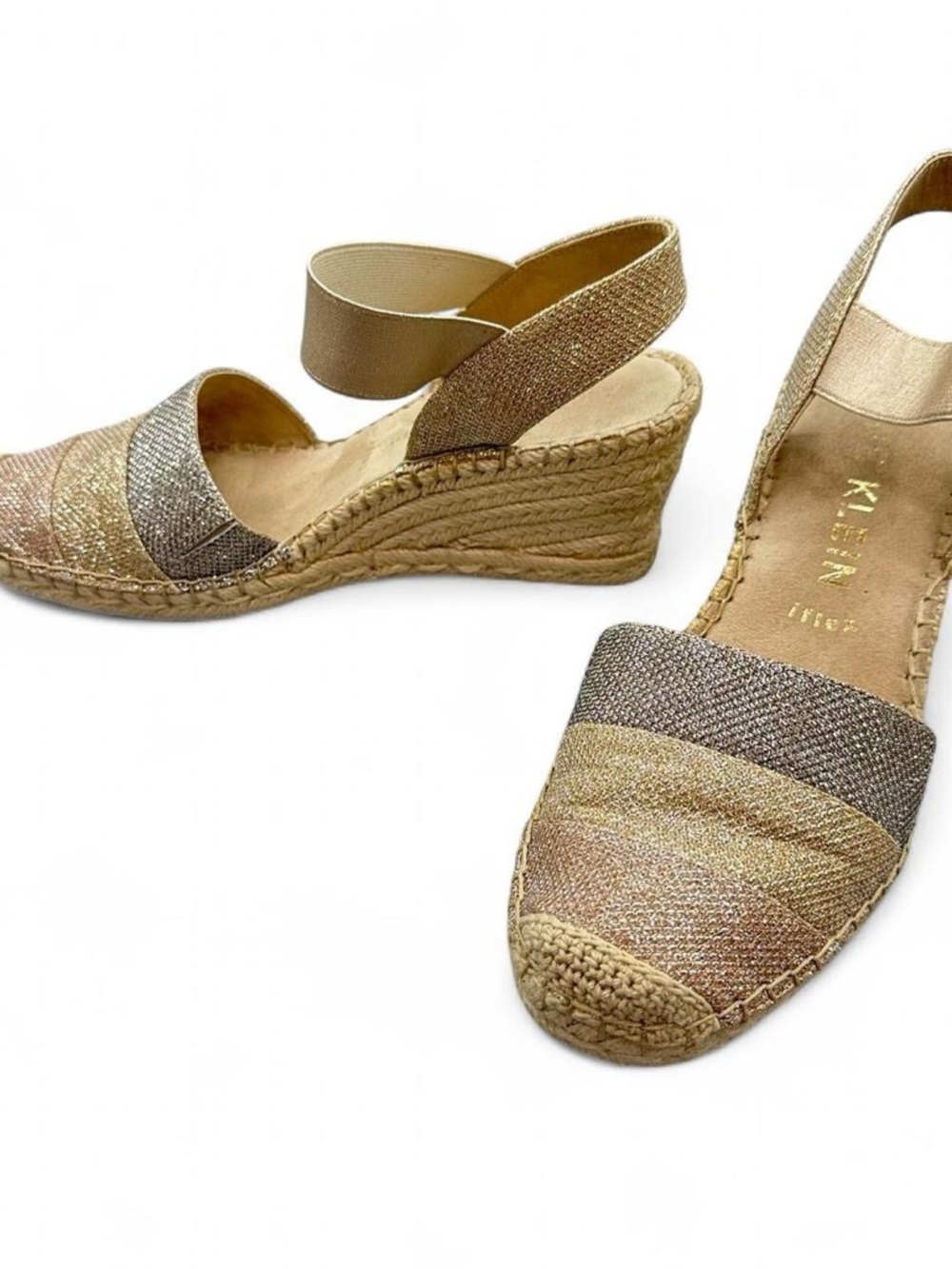 Anne Klein Sport Wedge Sandals – Metallic & Rose Gold | Size 9 | Like New ✨